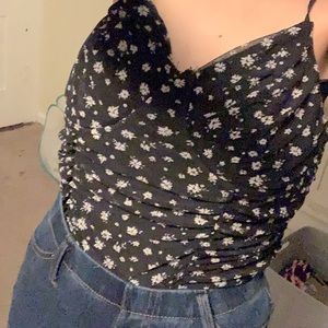 Just Polly black patterned tank top